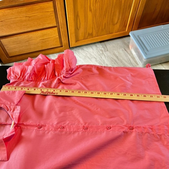Bucket List 1X pink ruffle blouse button down‎ NWOT - Picture 8 of 8